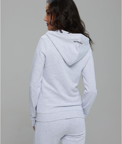 GIANNA ZIP JOGGING TOP, OFFWHITE MELANGE