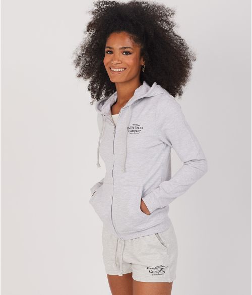 NYLAH ZIP JOGGING TOP, OFFWHITE MELANGE