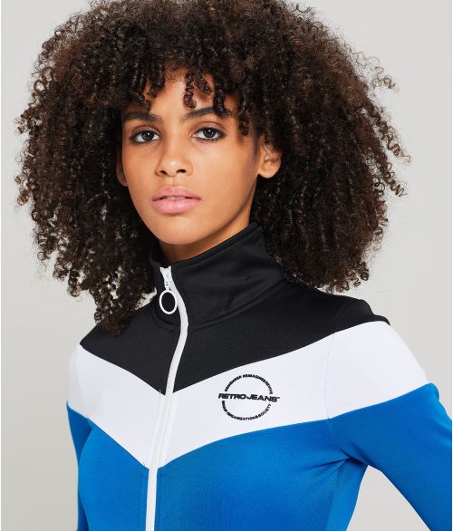 LIANE ZIP JOGGING TOP, BLACK