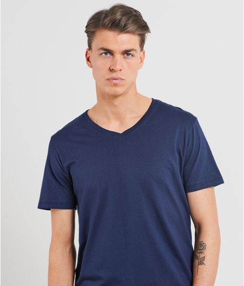KALEN V NECK T-SHIRT, NAVY BLUE