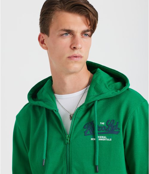 ASHEVILLE ZIP HOODIE JOGGING TOP, GREEN