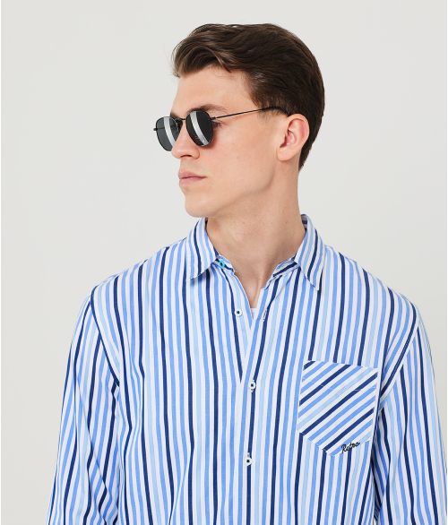 ENZO SHIRT, BLUE-WHITE