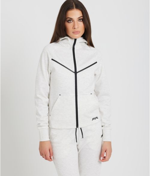 LUNA JOGGING TOP, OFFWHITE MELANGE