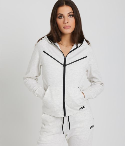 LUNA JOGGING TOP, OFFWHITE MELANGE