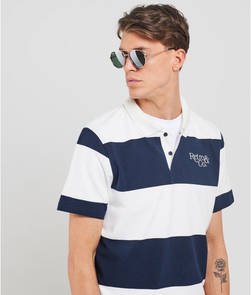 ATLANTIS POLO, DARK BLUE-WHITE
