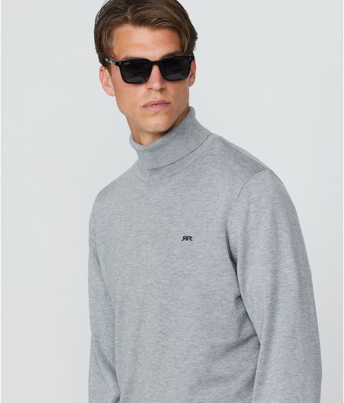 DONOVAN TRUTLENECK KNITWEAR, GREY MELANGE