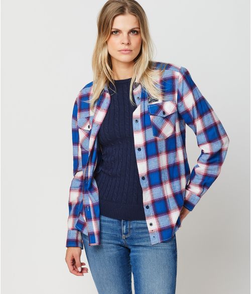 KRISTEN BLOUSE, BLUE CHECKS