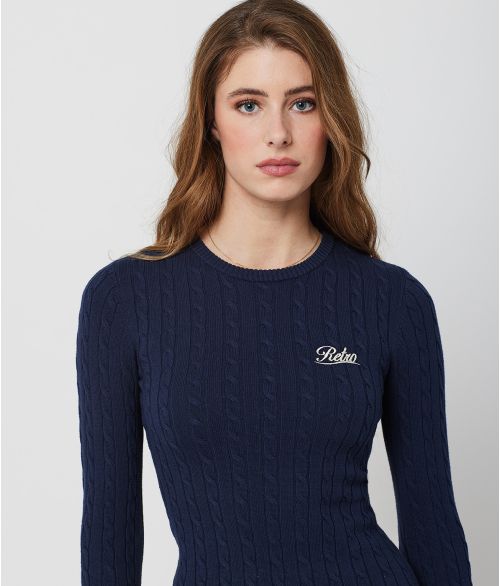ROSETTA DRESS, DARK BLUE