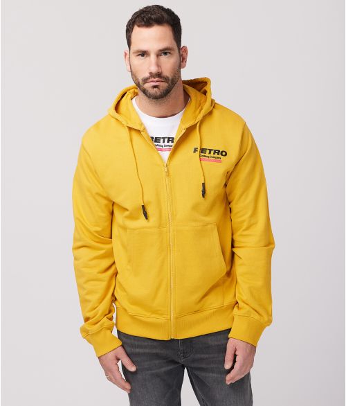 NIKOS ZIP HOODIE JOGGING TOP, YELLOW