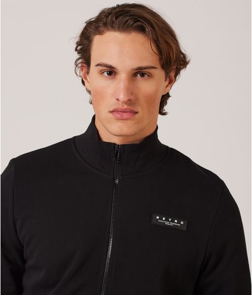 PINE ZIP JOGGING TOP, BLACK