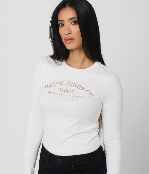 WILLOW L.S.TOP, OFFWHITE