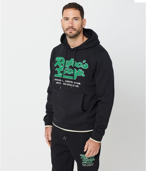 STRATUS HOODIE JOGGING TOP, BLACK