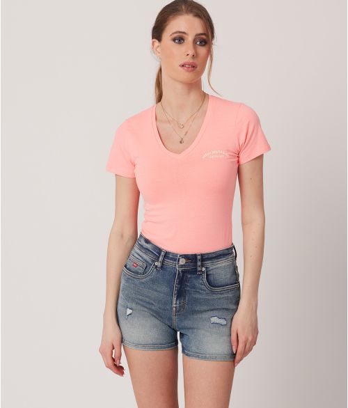 HOLLY T-SHIRT, NEON CORAL