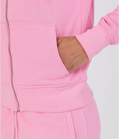 GWEN ZIP HOODIE JOGGING TOP, PINK