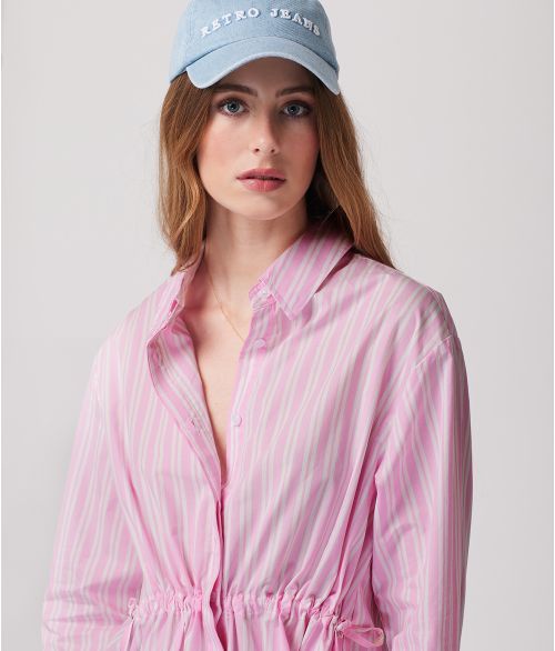 CARINA OVERSIZE BLOUSE, PINK STRIPED