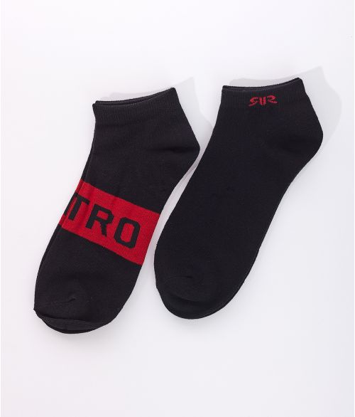 JOKO SHORT SOCKS, BLACK-RED