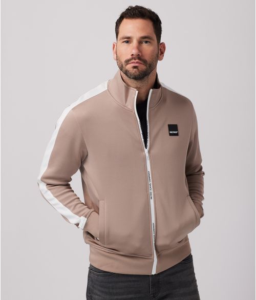 ALEC ZIPUP JOGGING TOP, SAND