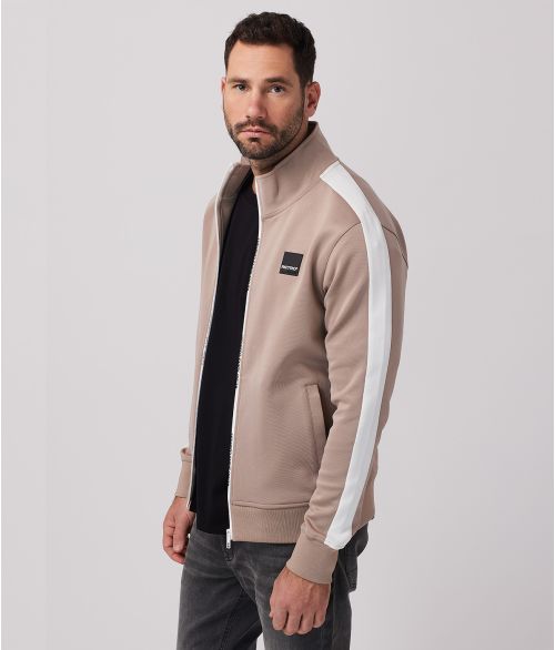 ALEC ZIPUP JOGGING TOP, SAND
