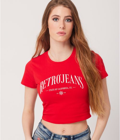 MARICA CROP T-SHIRT, RED