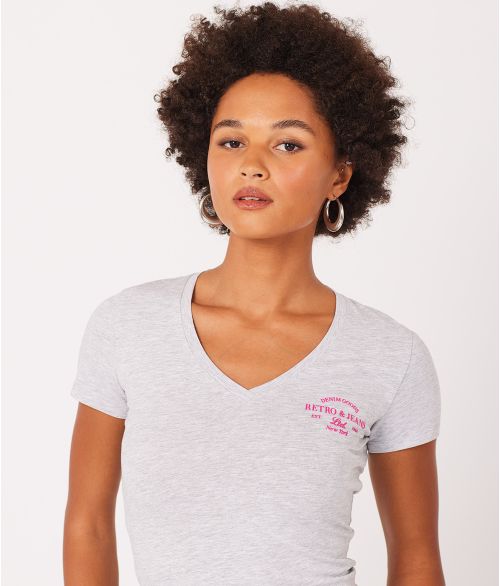 PETRA T-SHIRT, GREY MELANGE