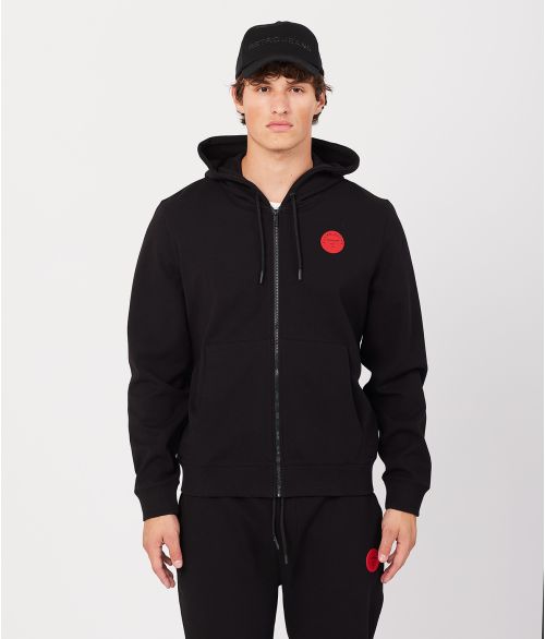 GREGORY ZIP HOODIE JOGGING TOP, BLACK