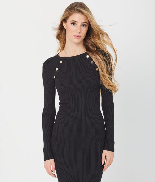 KISSA MIDI DRESS, BLACK