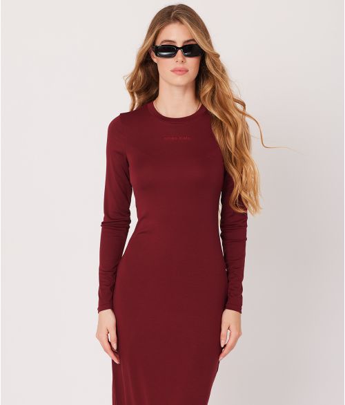 FRANCHESKA MIDI DRESS, BORDEAUX