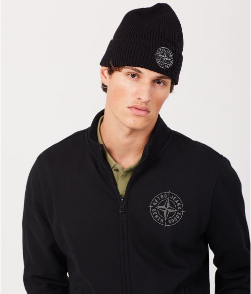 DENNIS ZIPUP JOGGING TOP, BLACK