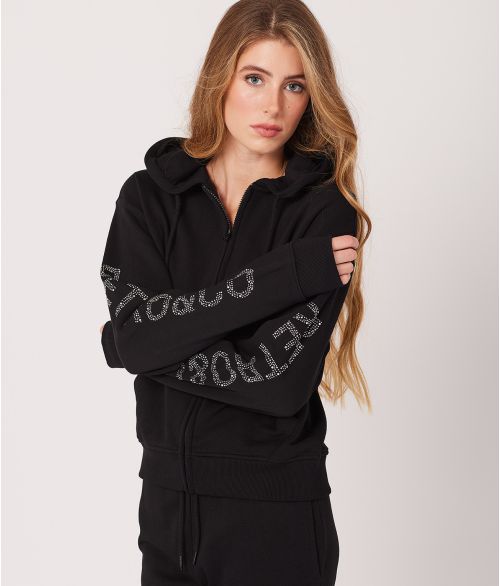 CHELSEA ZIP JOGGING TOP, BLACK