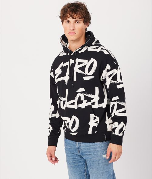 SHAUN HOODIE JOGGING TOP, BLACK