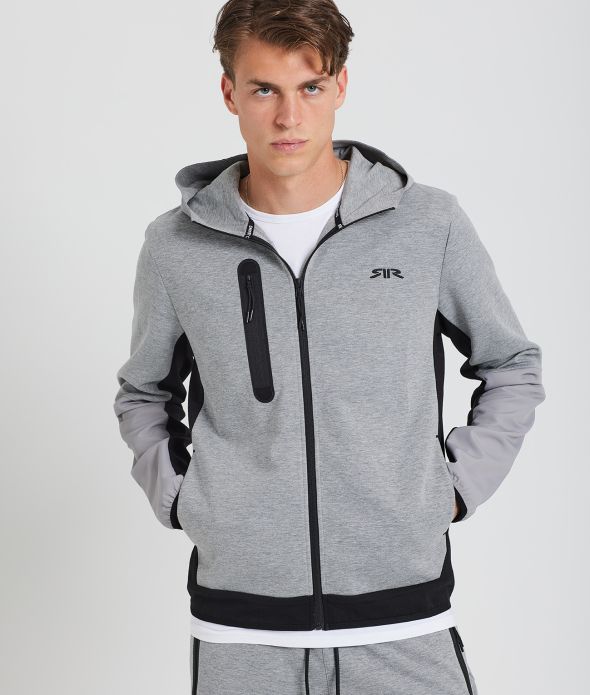 BOSCO ZIP HOODIE JOGGING TOP, GREY MELANGE