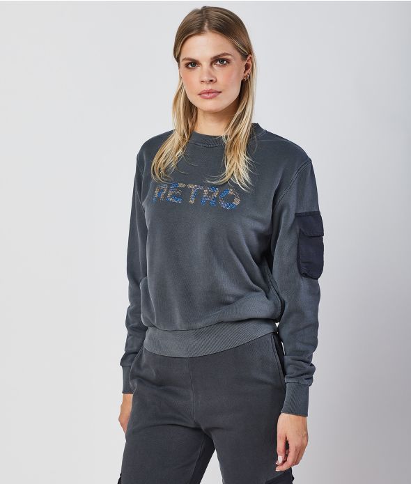 MAZIE SWEATSHIRT JOGGING TOP, BLACK