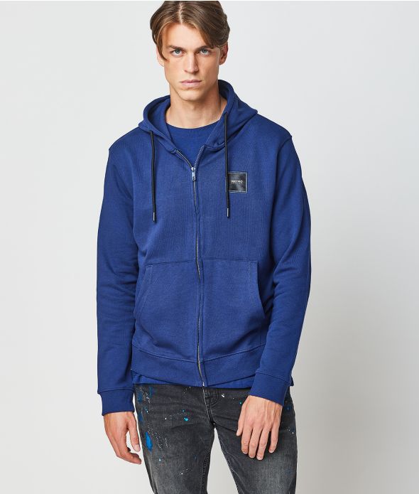 GONZALO ZIP HOODIE JOGGING TOP, BLUE