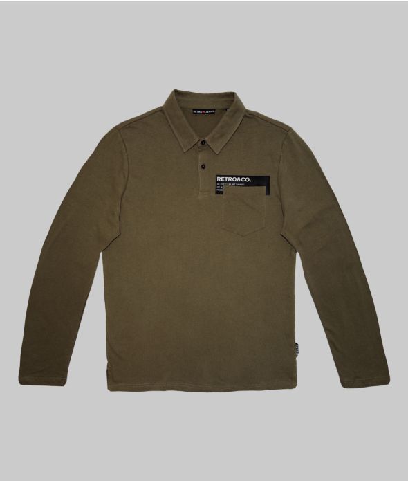 ACEY LONG POLO, KHAKI