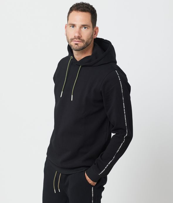 BALDY HOODIE JOGGING TOP, BLACK