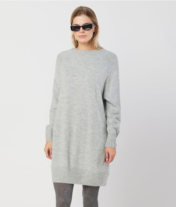 PAVLOVA DRESS, GREY MELANGE