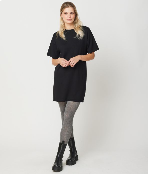 TEDDIE DRESS, BLACK