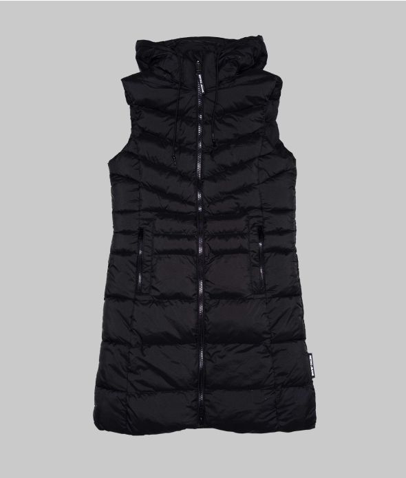 SELENA LONG VEST, BLACK