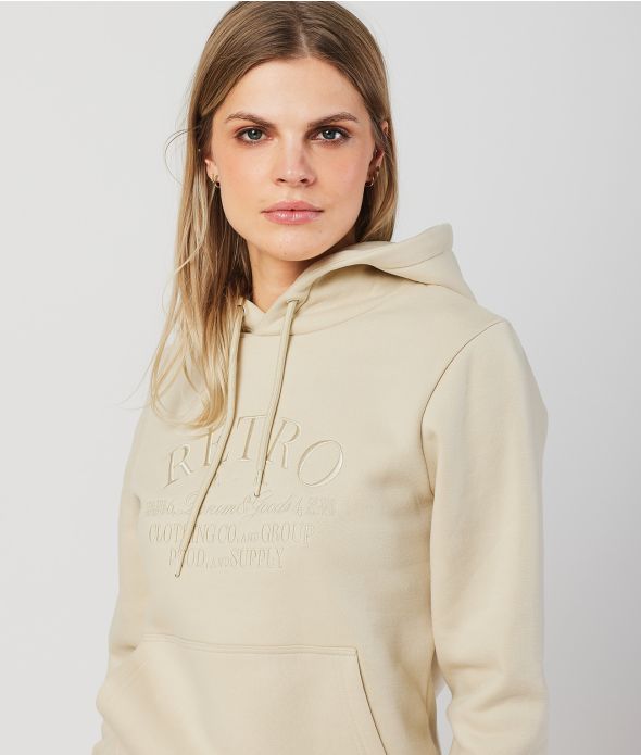 YVETTE HOODIE JOGGING TOP, BEIGE